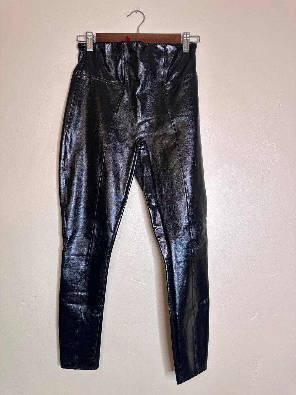 SPANX Faux Patent Leather Leggings Black SP